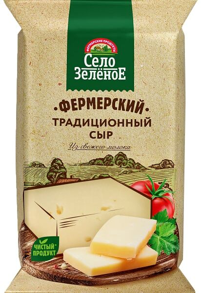 Сыр Село Зеленое Фермерский Традиционный 40% 200г