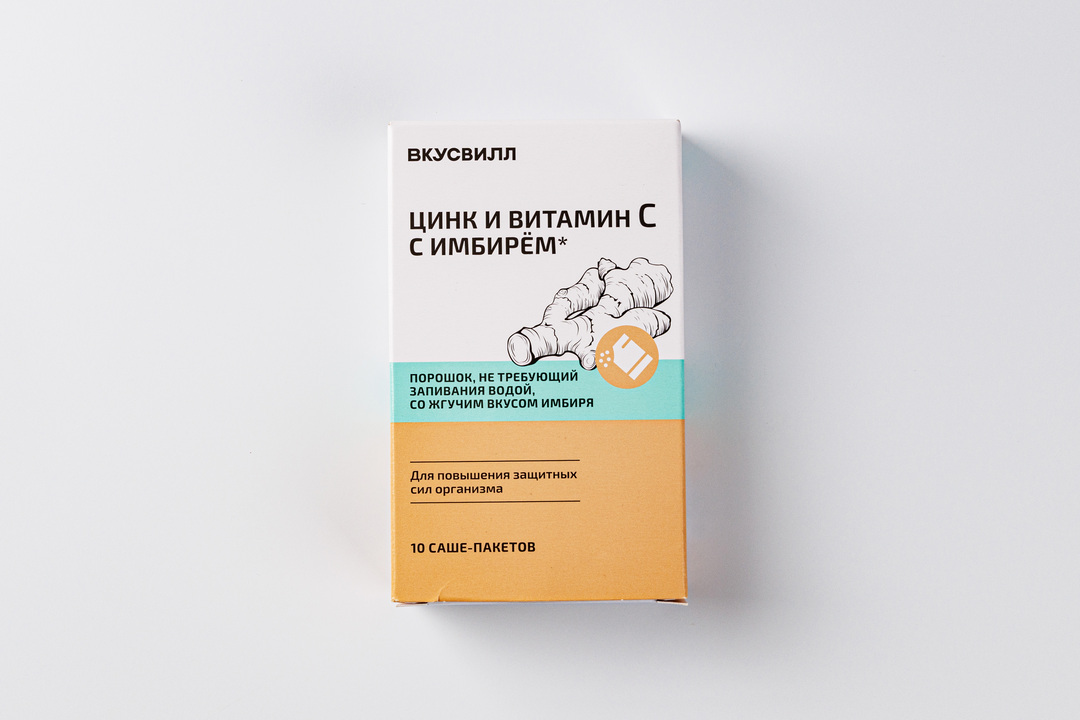 

ВкусВилл Цинк и витамин C с имбирём саше 10 шт