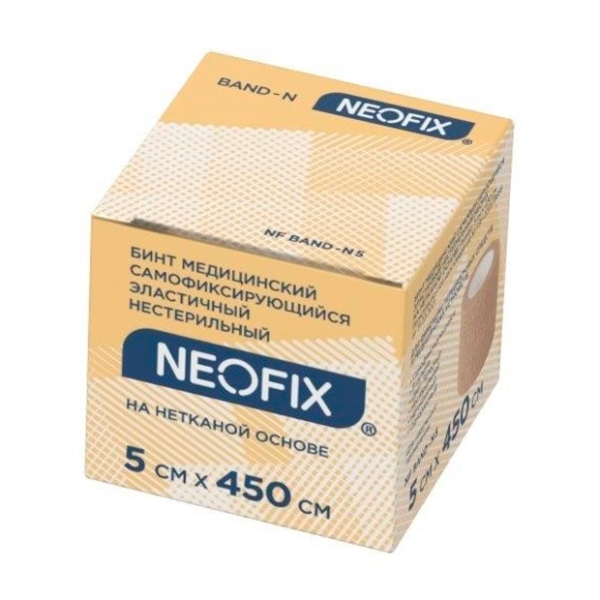 

Бинт медицинский Neofix самофиксирующийся нестерильный на нетканой основе 5 см x 450 см