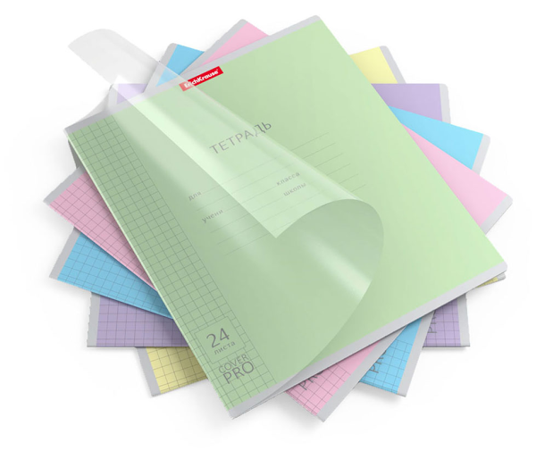 Тетрадь Erich Krause однотонная с обложкой в клетку, 24 л