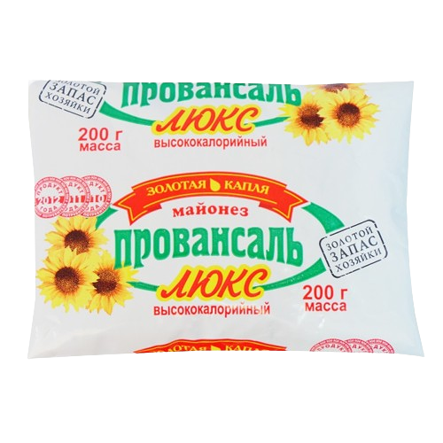 Майонез Провансаль люкс жир. 67% пакет 200г Маргариновый з-д