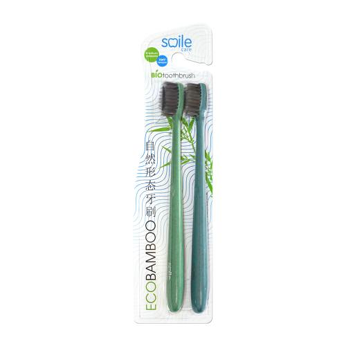 Зубная щетка Smile Care Eco Bamboo c ручкой из пшеницы средней жесткости 2шт