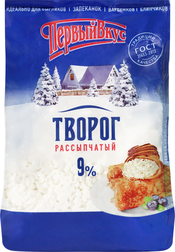 

Творог Первый вкус рассыпчатый 9% 350 г