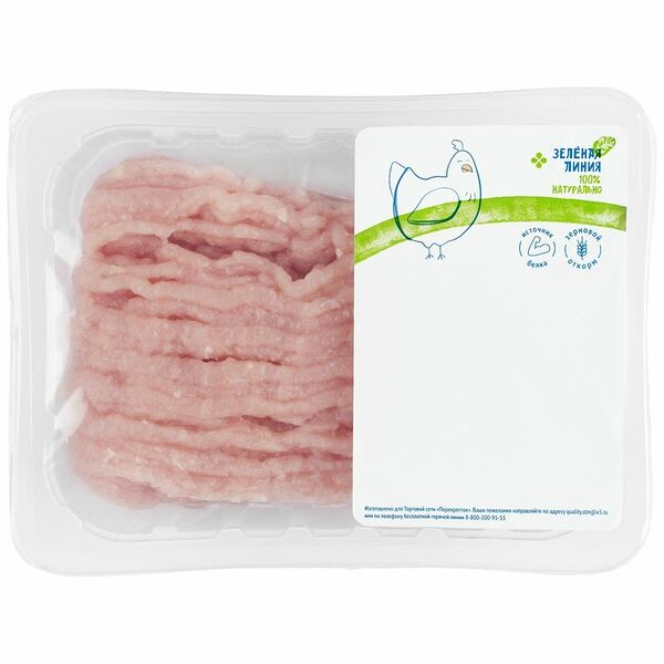 Фарш Куриный из филе грудки охлаждённый Зелёная Линия, 400г