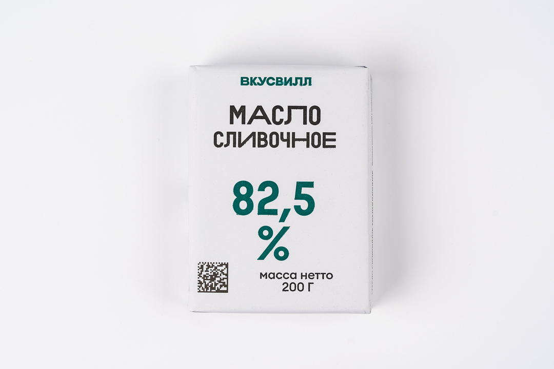 

Масло сливочное Вкусвилл 82.5 % 200 г