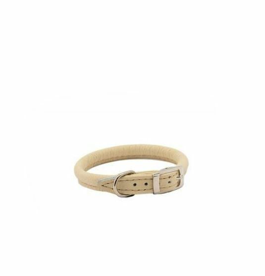 Ошейник для собак ДАРЭЛЛ 410213беж ZooM Cord кожаный круглый 6ммх30-34см