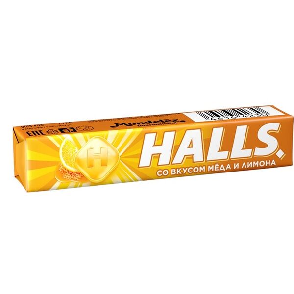 Карамель леденцовая Halls со вкусом меда и лимона, 25 г