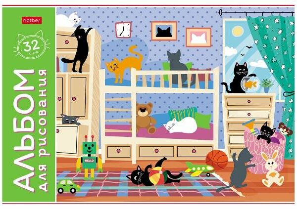 Альбом для рисования Hatber А4 на скобе, 32 л
