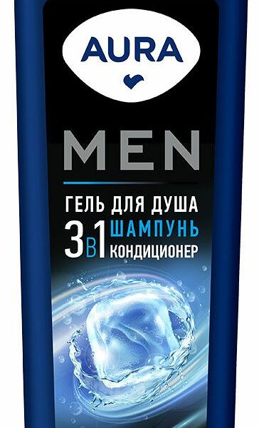 Гель для душа Aura Men 3 в 1 ультра чистота 380 мл