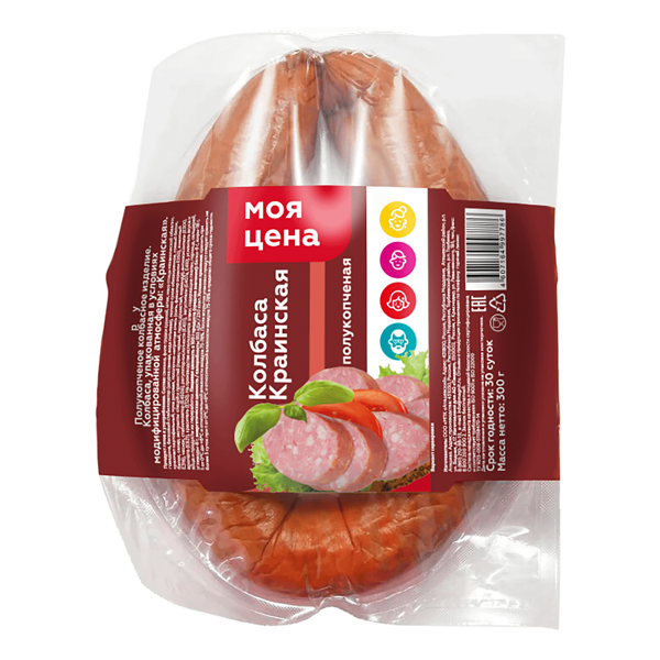 Колбаса Моя цена Краинская полукопченая 300 г