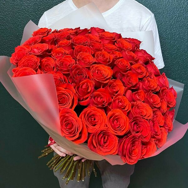 51 роза 60см премиум букет