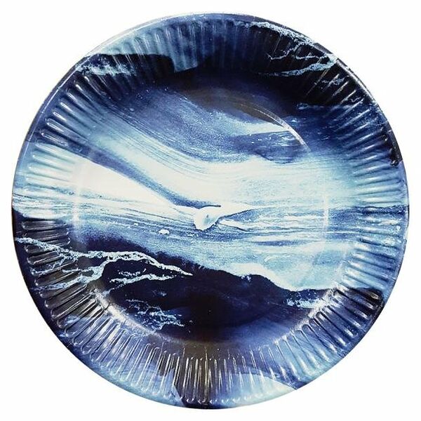Тарелка одноразовая бумажная Морские волны d 23 см, 6 шт