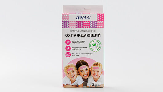 Пластырь медицинский охлаждающий с лавандой и эвкалиптом арма 11 см х 4 см 2 шт