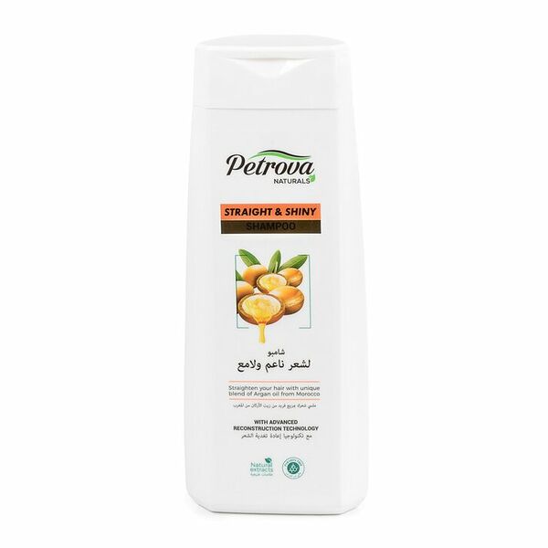 Шампунь Petrova Послушные и Сияющие для объема и блеска с маслом арганы