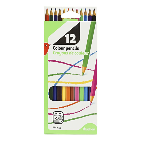 Карандаши цветные АШАН Красная птица, 12 цветов