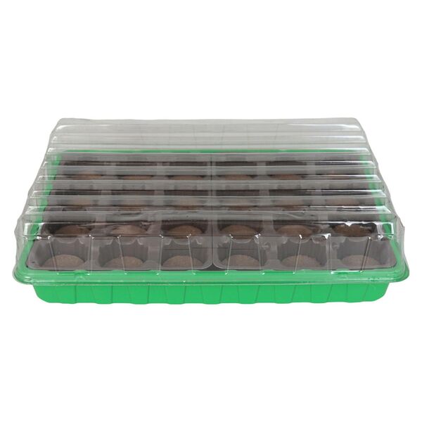 Минипарник для выращивания рассады с торфяными таблетками (24 таблеток (диам.41мм) + кассета + лоток + крышка).