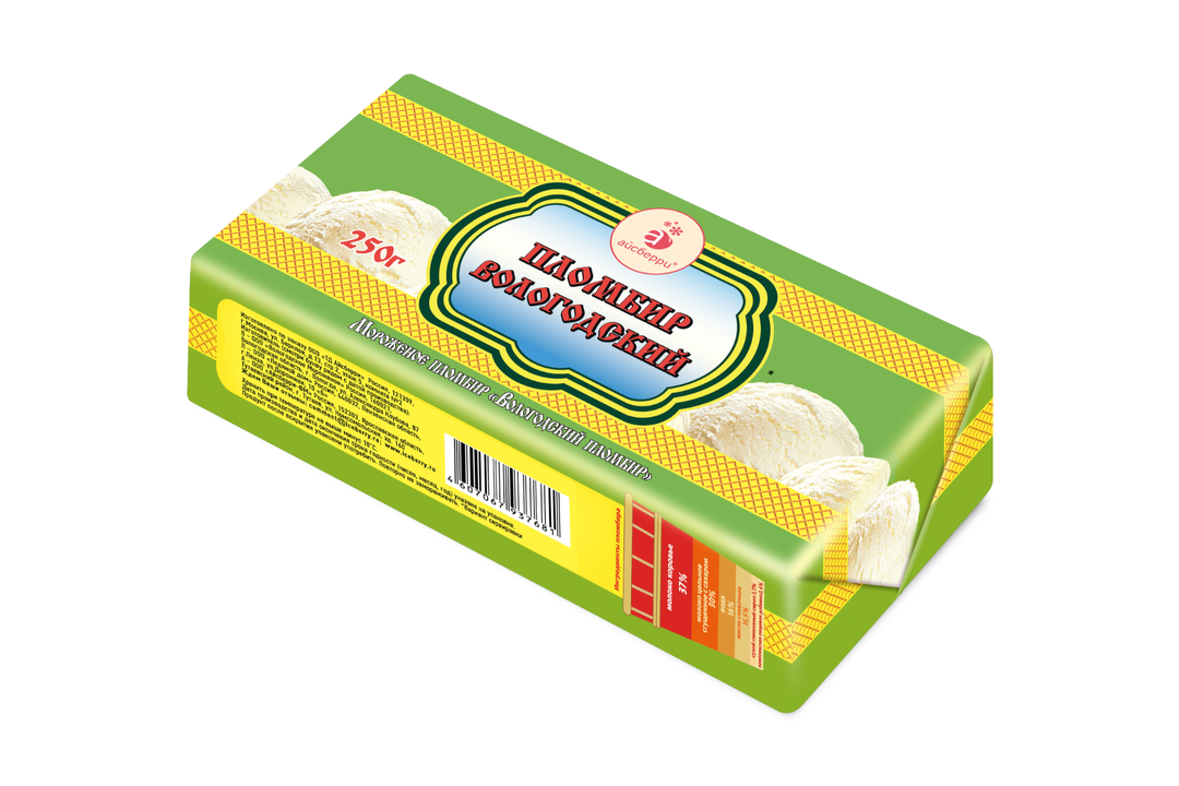 

Мороженое Пломбир Вологодский 15% 250 г