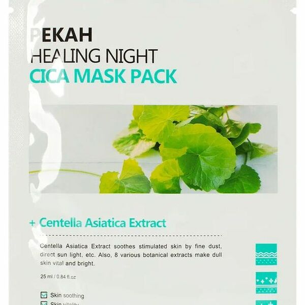 Маска для лица Pekah Вечерняя успокаивающая тканевая с экстрактом центеллы азиатской