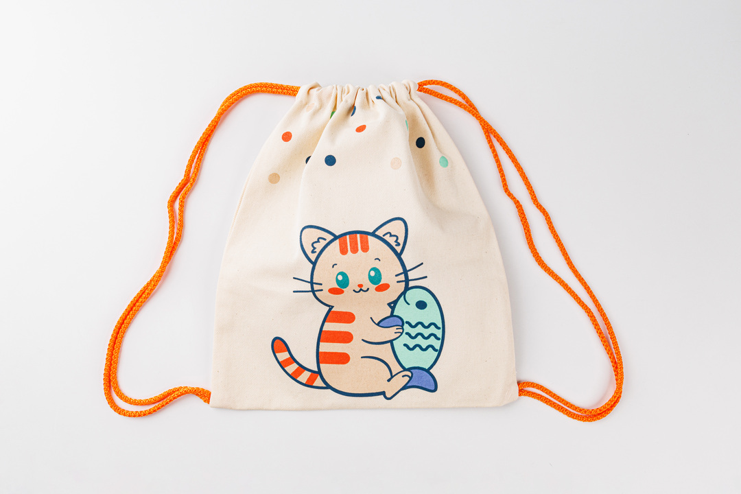 

Сумка малая Котик оранжевый шнур