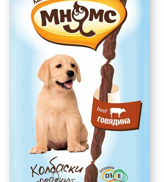 Лакомство для щенков Мнямс Pro Pet мягкие колбаски с говядиной 30 г