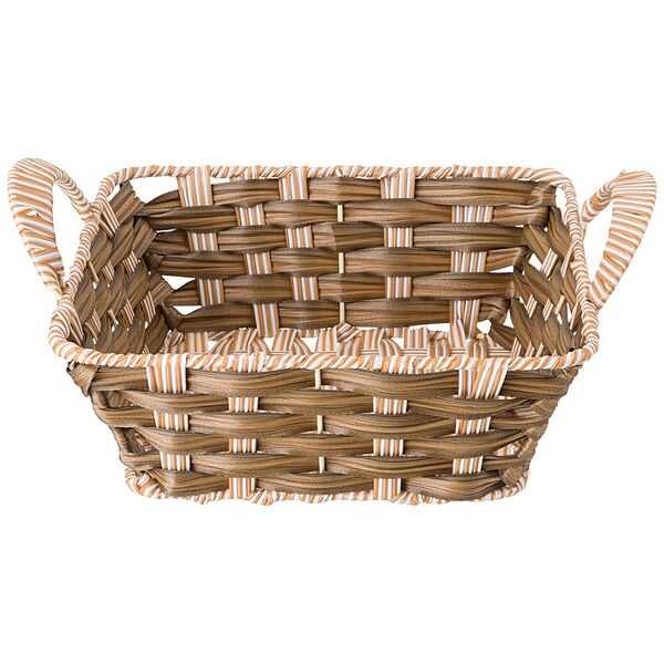 Корзинка с ручками Натурель, 22 см, пластик, светлая