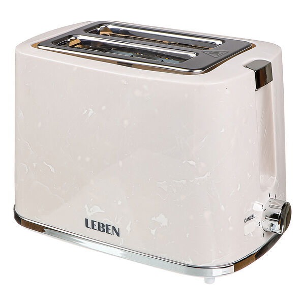 Leben тостер, 900вт, 2 отдела, белый мрамор, 220-240в