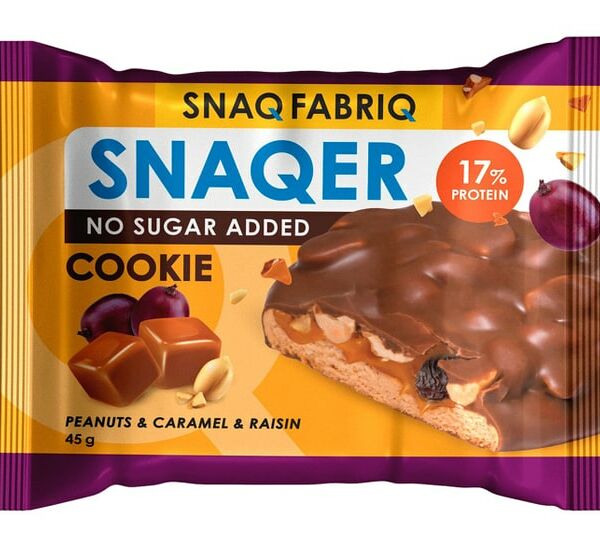 Печенье Snaq Fabriq Арахис изюм и карамель глазированное 45г