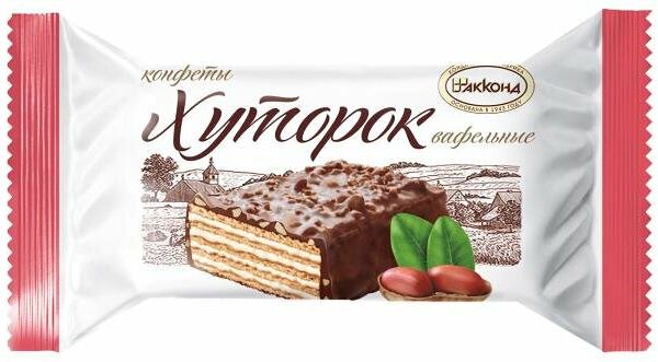 Конфеты вафельные Акконд Хуторок шоколадно-арахисовые