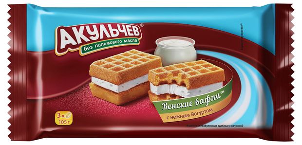 

Вафли мягкие Акульчев Венские с нежным йогуртом 105 г