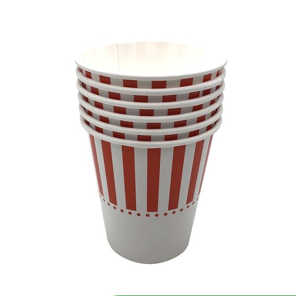 Стаканы бумажные Термо-кап Оранжевые полоски, 6 шт