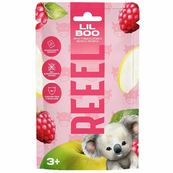 Мармелад Reeel Яблоко-Малина фруктово-ягодный с витамином В12 для детей, 15г
