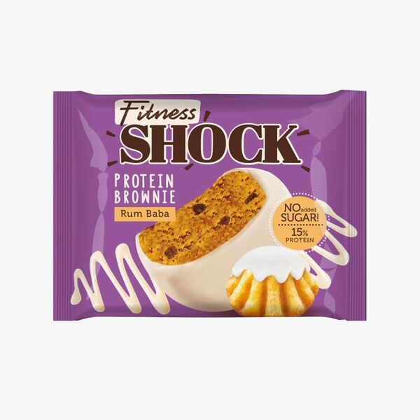 Бисквит протеиновый FitnesSHOCK Брауни Ромовая баба (без сахара) 