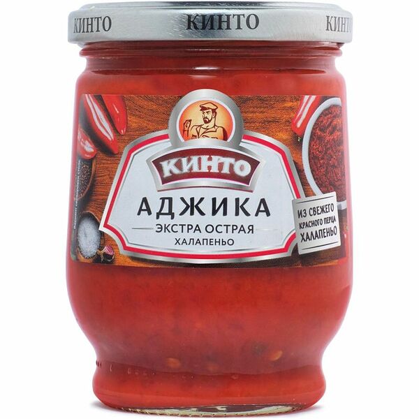 Соус перечный Кинто Аджика красная халапеньо экстра острая 265 г
