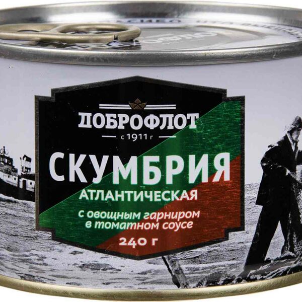 Скумбрия атлантическая Доброфлот с овощным гарниром в томатном соусе