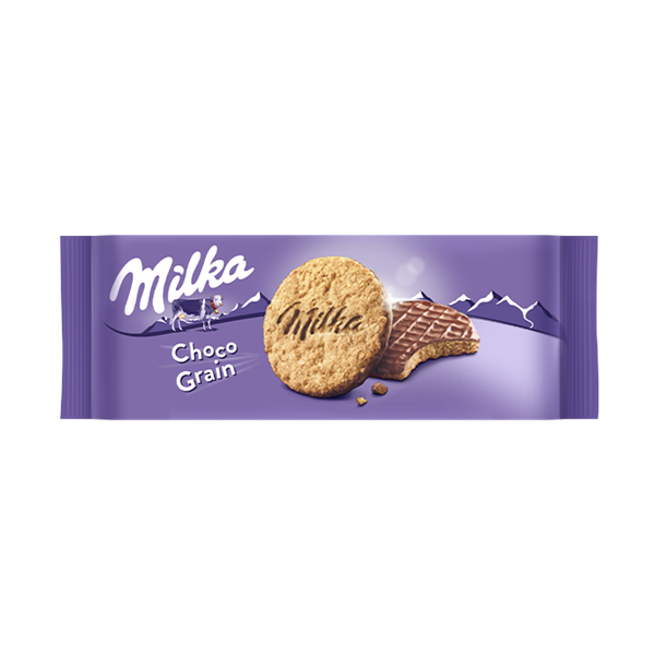 Печенье Milka Цельнозерновое с овсяными хлопьями в молочном шоколаде 126 г