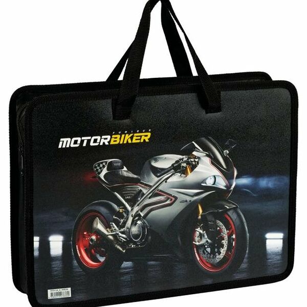 Папка с ручками ArtSpace Bike А4 пластик на молнии 70 мм