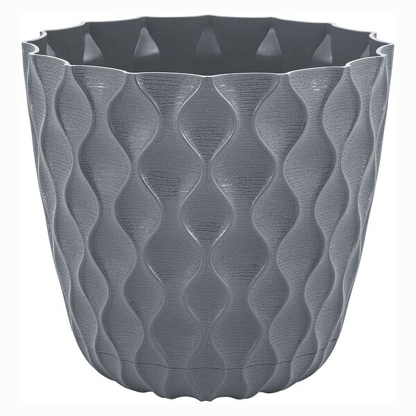 Горшок для цветов Wave, 4.7 л, пластик, вулканический серый, 1 шт