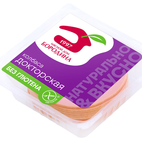 Колбаса варёная Докторская Мясной Дом Бородина, нарезка, 190 г