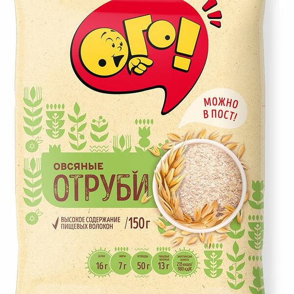 Отруби Ого! овсяные рассыпчатые 150 г