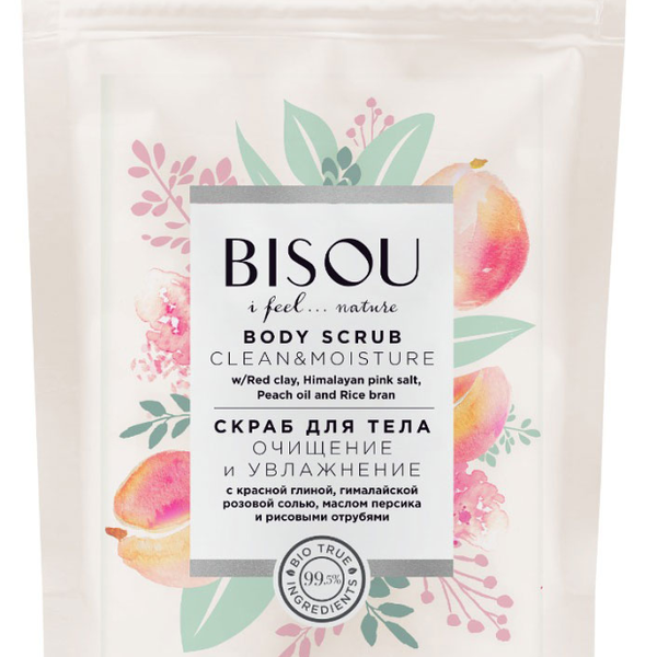 Скраб для тела Bisou Очищение и увлажнение с красной глиной