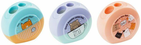 Точилка Meshu Beary beary 2 отверстия пластиковая в ассортименте 1шт