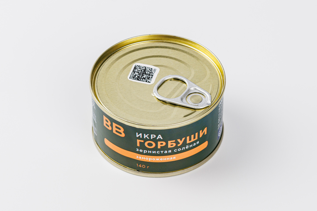 

Икра горбуши зернистая соленая жестяная банка замороженная, 140г