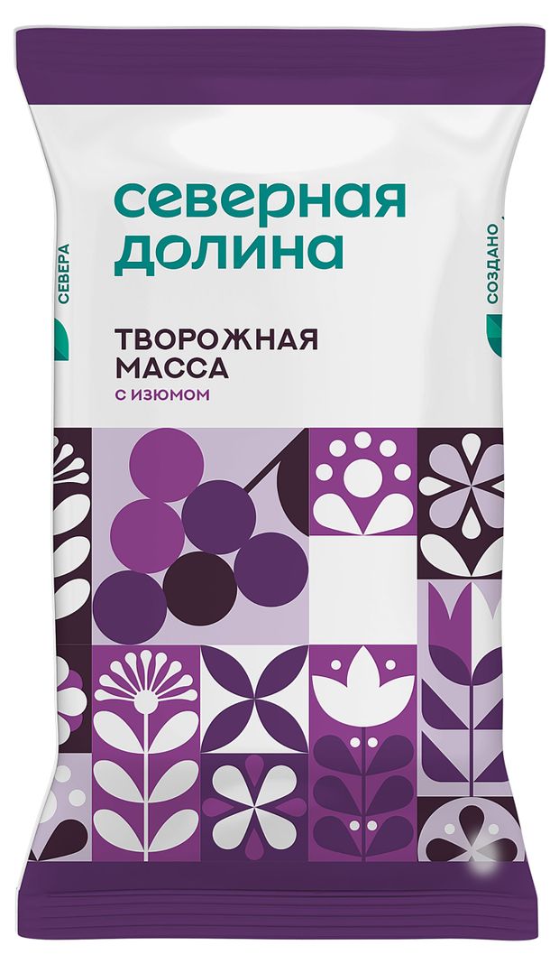 

Масса творожная Северная долина с изюмом 23% 180г