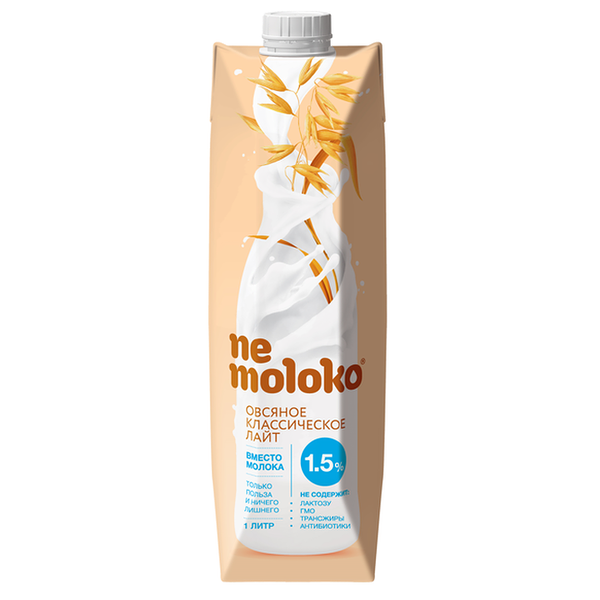 Напиток овсяный Nemoloko Классический лайт 1,5% 1 л
