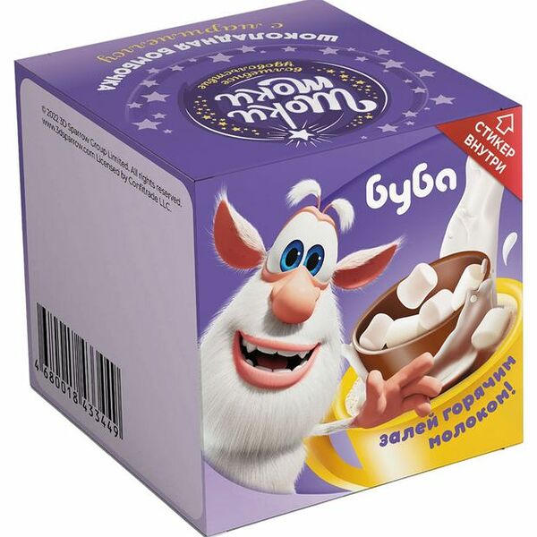 Шоколадный шар Choco Boom с маршмеллоу, 28 г, дизайн в ассортименте