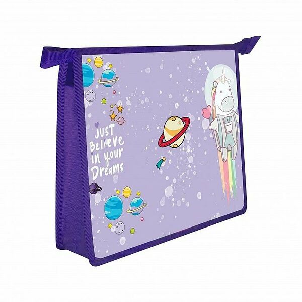 Папка для тетрадей А5 молн.сверху,пласт,с уголком, ПМ-А5-02, UNICORN