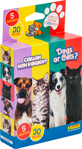 

Блистер с наклейками Panini Собаки или кошки