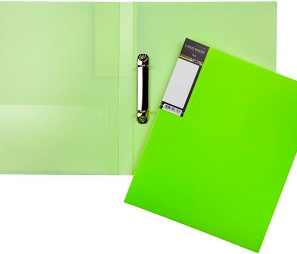 Папка Hatber Diamond Neon HD на 2-х кольцах А4 зеленая