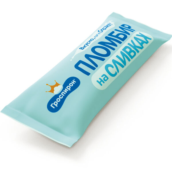 Мороженое Гроспирон Пломбир на сливках ванильный, 800г