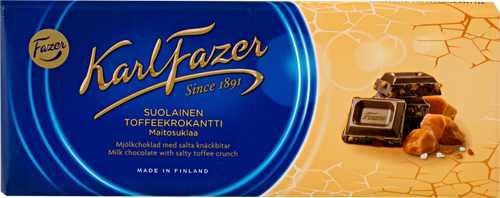 

Шоколад молочный Karl Fazer с крошкой из соленой мягкой карамели 180 г